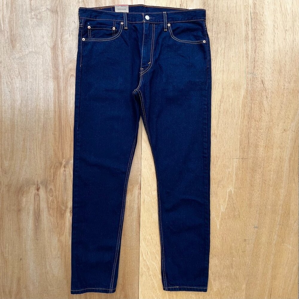 Levi's Slim Jeans in Deep Indigo with Tan Stitching